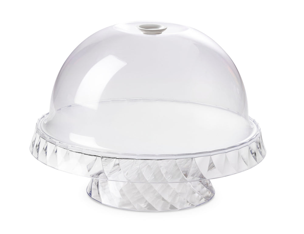 Omada - Diamond, Acrylic Cake Stand, with Dome, 14.17" x 10.5"