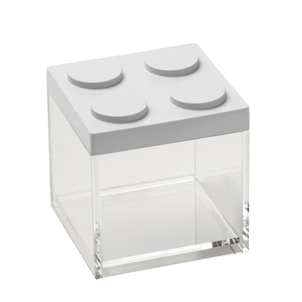 Omada - Brickstore, Lego Acrylic Food Storage Container, White, 4" x 4.13", 17 oz