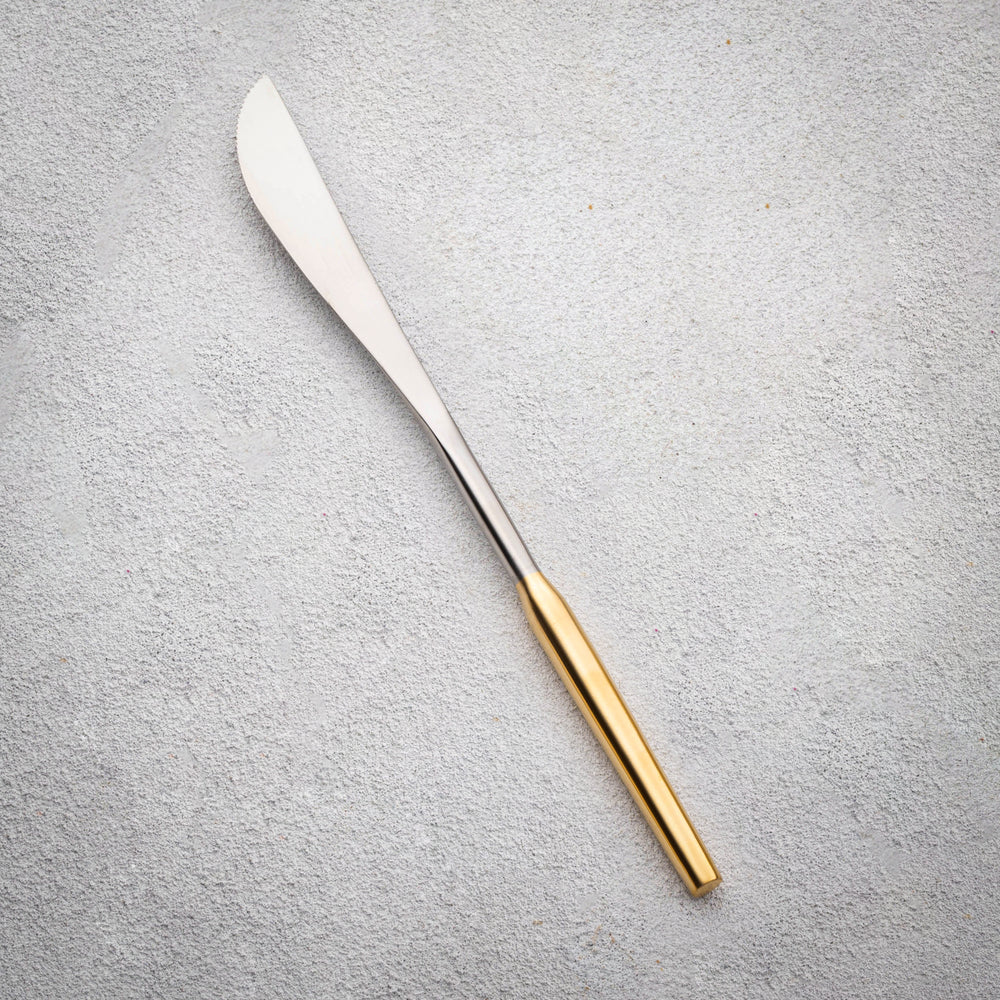 Vikko - Arlington, Brushed Silver with Gold Handle, SS, Knife