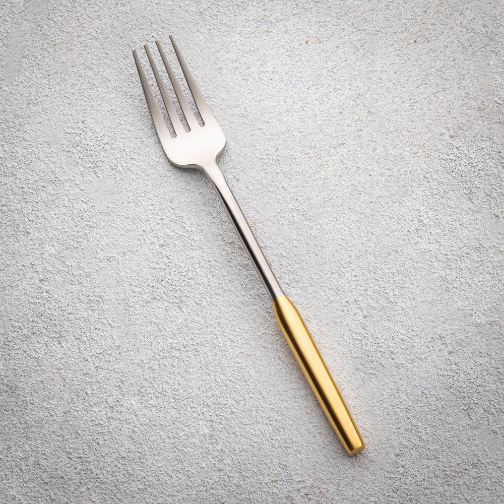 Vikko - Arlington, Brushed Silver with Gold Handle, 18/10 SS, Salad Fork