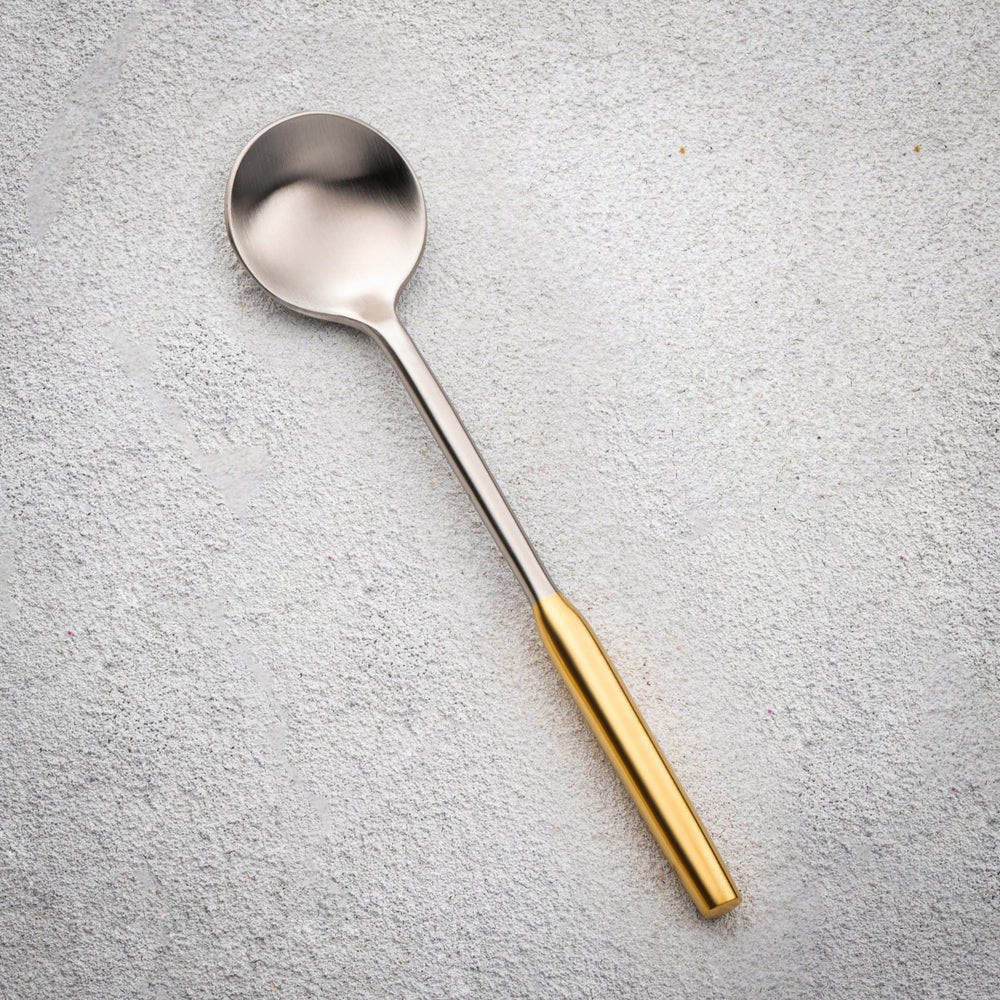 Vikko - Arlington, Brushed Silver with Gold Handle, 18/10 SS, Teaspoon