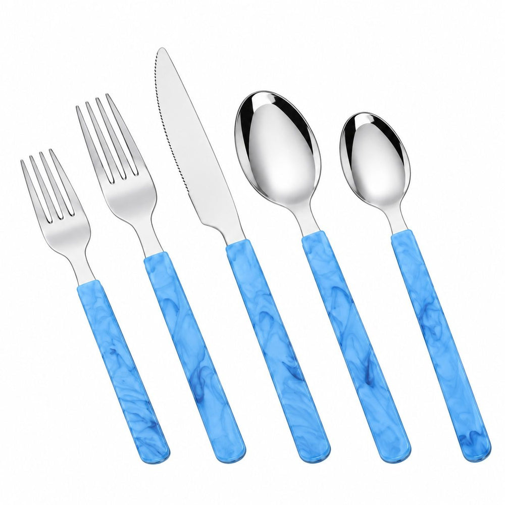 Prestige - Nuvie, Blue Marble, SS, 20 Pc Flatware Set - Gift Box