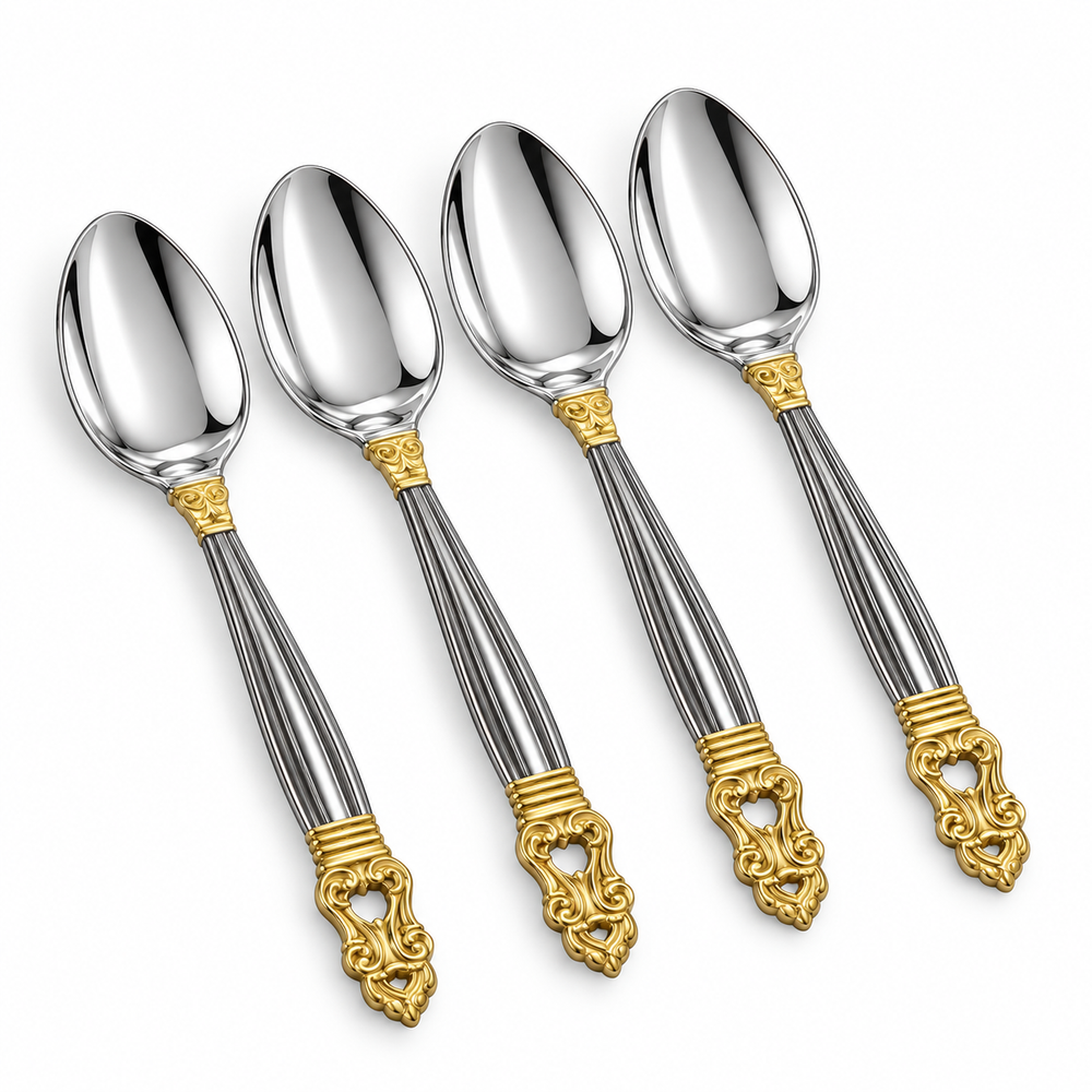 Prestige - Waltz, Shiny Silver, SS, Coffee Spoon, 4 Pc Set