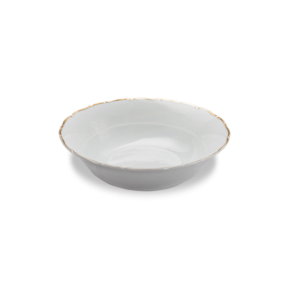 Vikko - Ophelia, Serving Bowl, White with Gold Rim, 9"