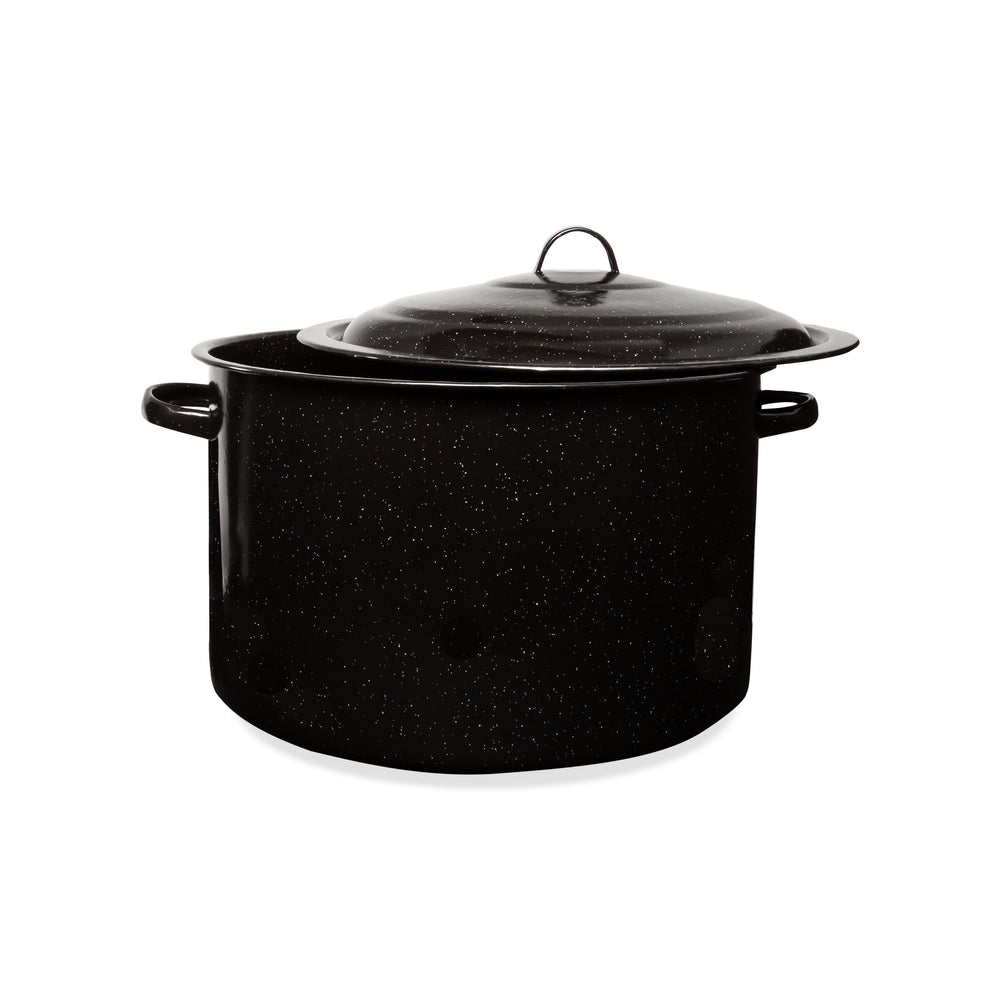 Millvado - Granite, Stock Pot with Lid, Black, 21 qt