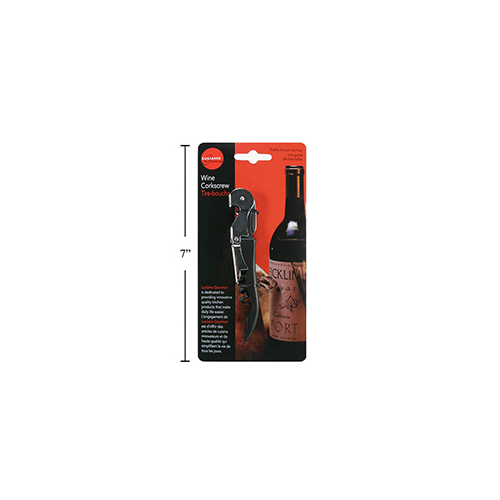 Luciano - Gourmet, Waiters Corkscrew and Bottle Opener, Black, 4.5"