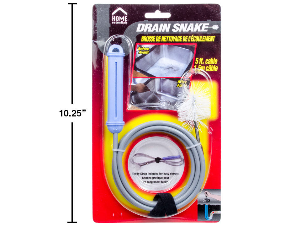 Home Essentials - Drain Snake, Gray, 5"