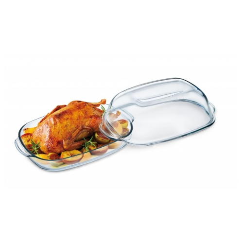 Simax - Oblong Glass Casserole with Glass Lid, 8.5 qt