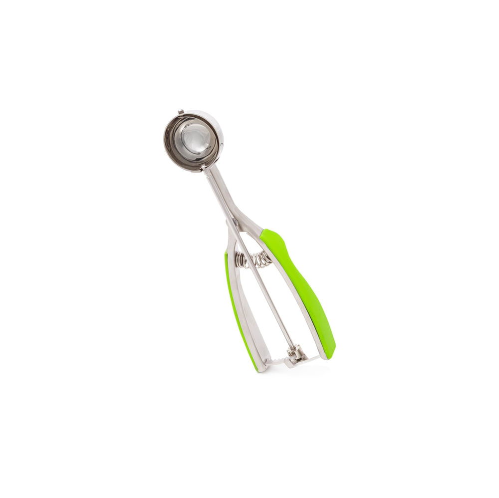 Millvado - Stainless Steel Scooper, Soft Grip Handles, Green, Small, 1.6", 0.78 oz