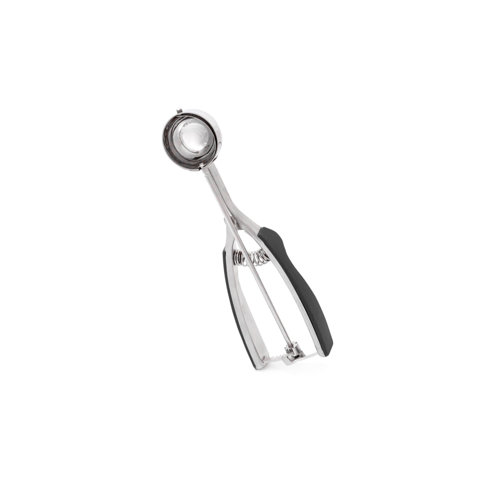 Millvado - Stainless Steel Scooper, Soft Grip Handles, Black, Small, 1.6", 0.78 oz