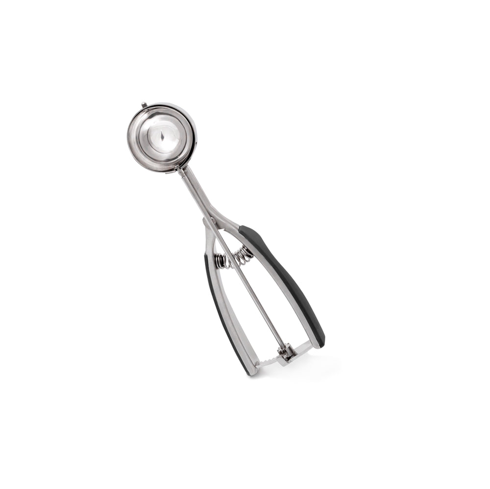 Millvado - Stainless Steel Scooper, Soft Grip Handles, Black, Medium, 1.9", 1.4 oz
