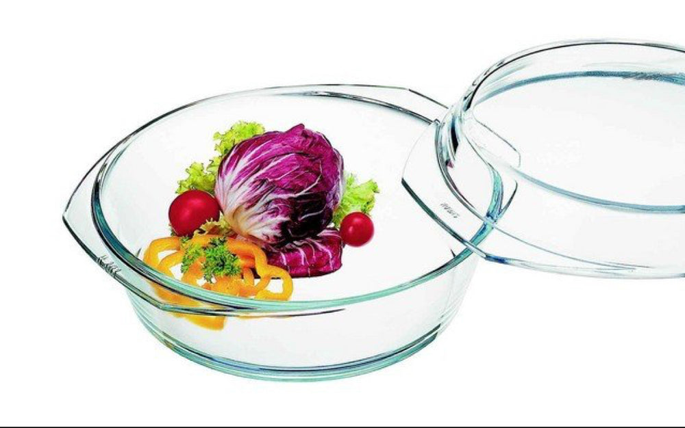 Simax - Round Glass Casserole with Glass Lid, 2.5 qt
