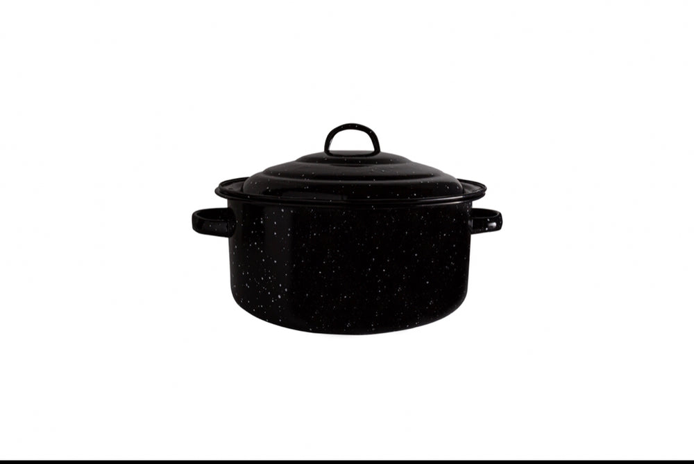 Millvado - Granite, Stock Pot with Lid, Black, 5 qt