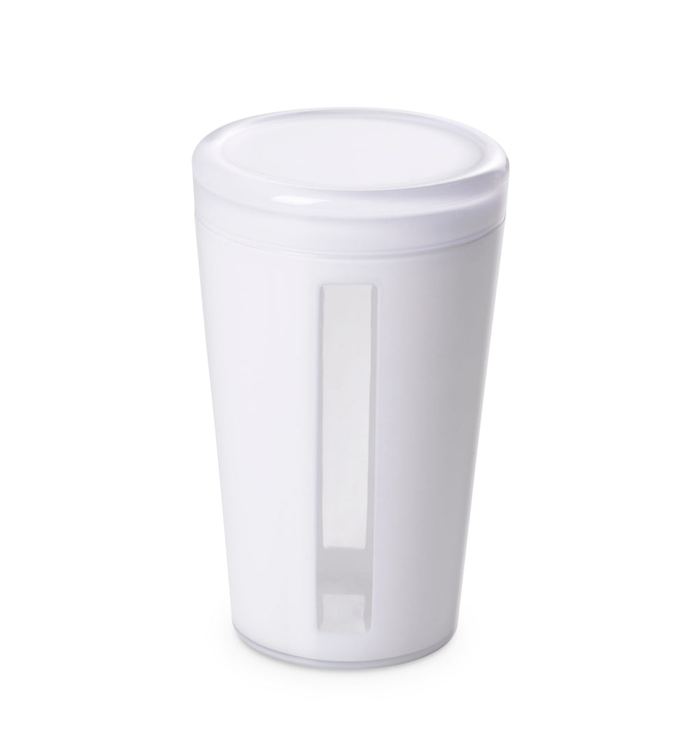 Omada - Oblo, Small White Acrylic Food Strage container, 4.72" x 7.87", 40.57 oz