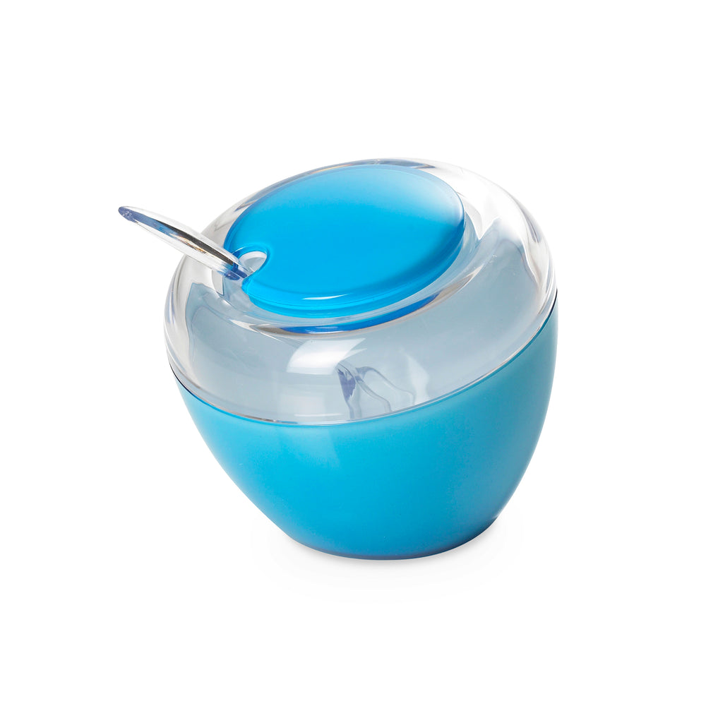 Omada - Movida, Turquoise Acrylic Sugar Bowl with Spoon, 11 oz