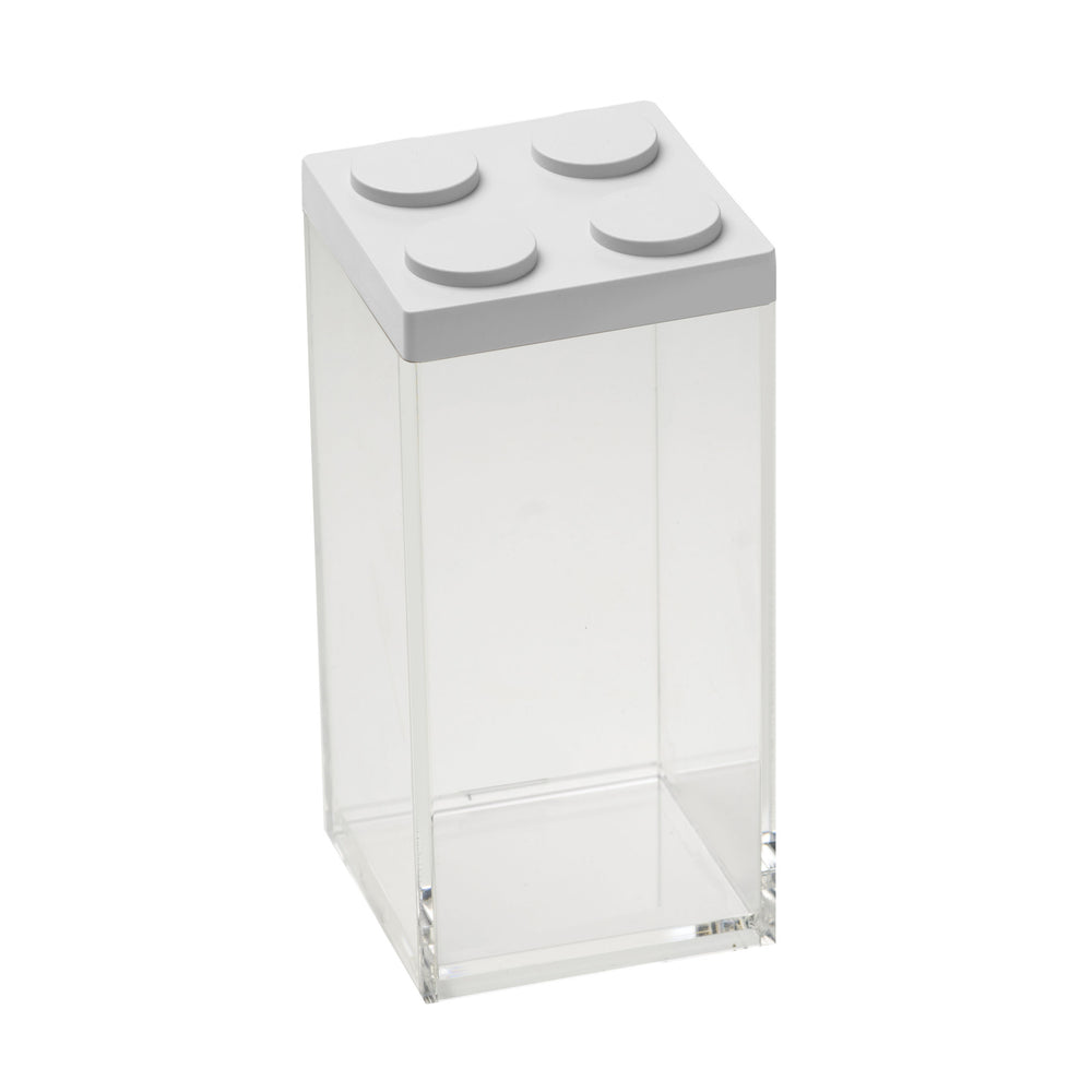 Omada - Brickstore, Lego Acrylic Food Storage Container, White, 4" x 8.07", 50 oz