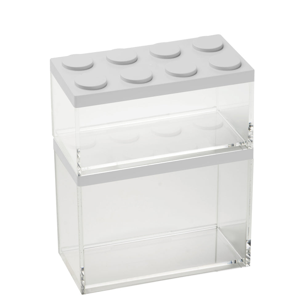 Omada - Brickstore, Lego Acrylic Food Storage Container, White, 34 oz, 50 oz, 2 Pc Set