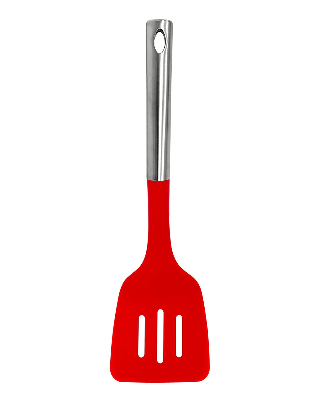Millvado - Nylon Utensils, Slotted Turner, SS Handle, Red, 13.5"