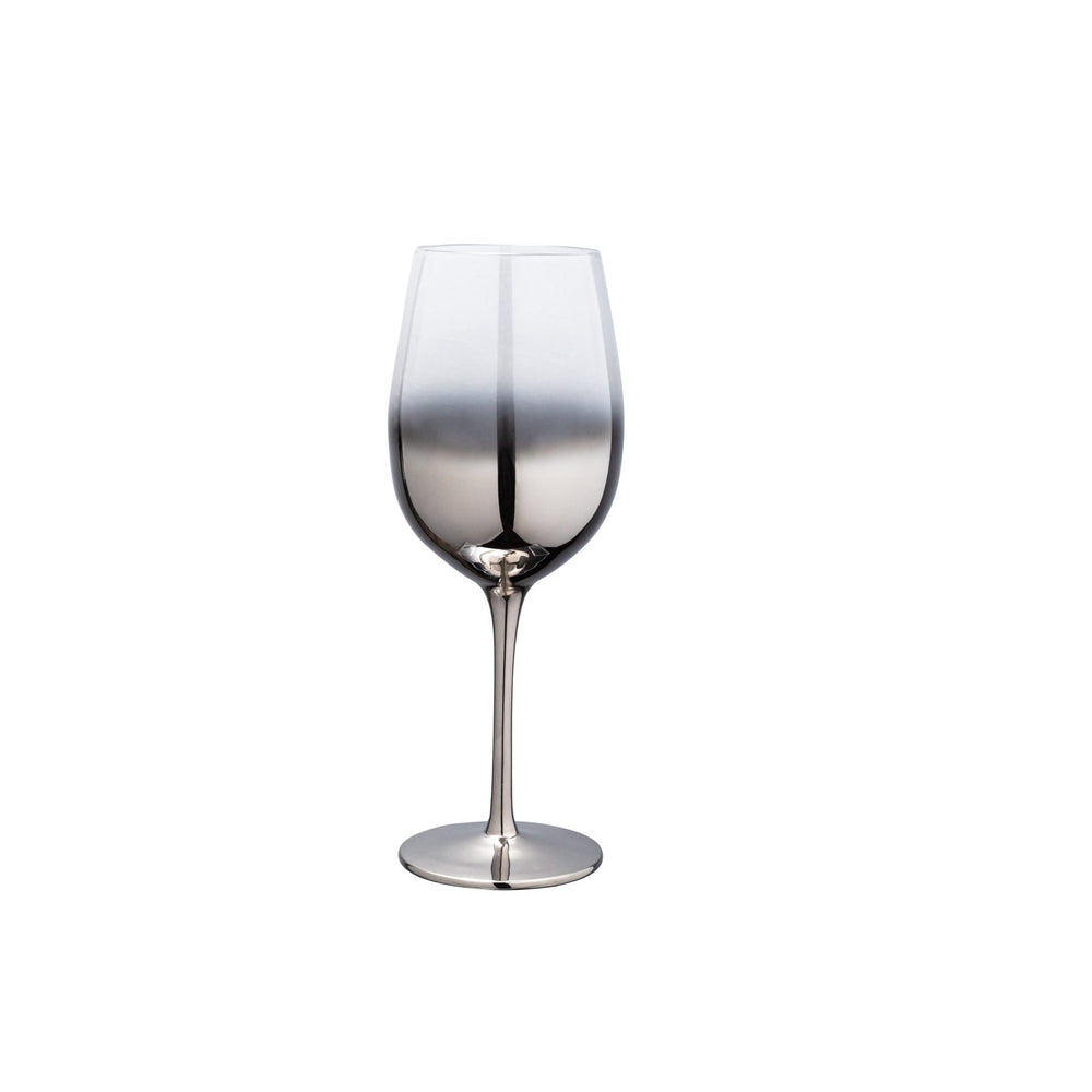 Vikko - Seton, Hand Blown Water Glass, Silver Ombre, 17.5 oz