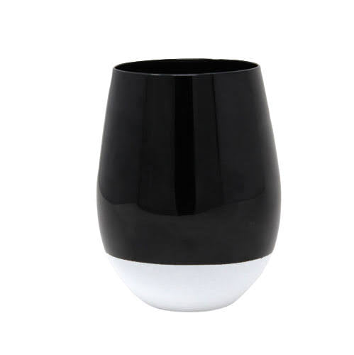 Vikko - Gradual, Stemless Wine Glass, White and Black, 14 oz