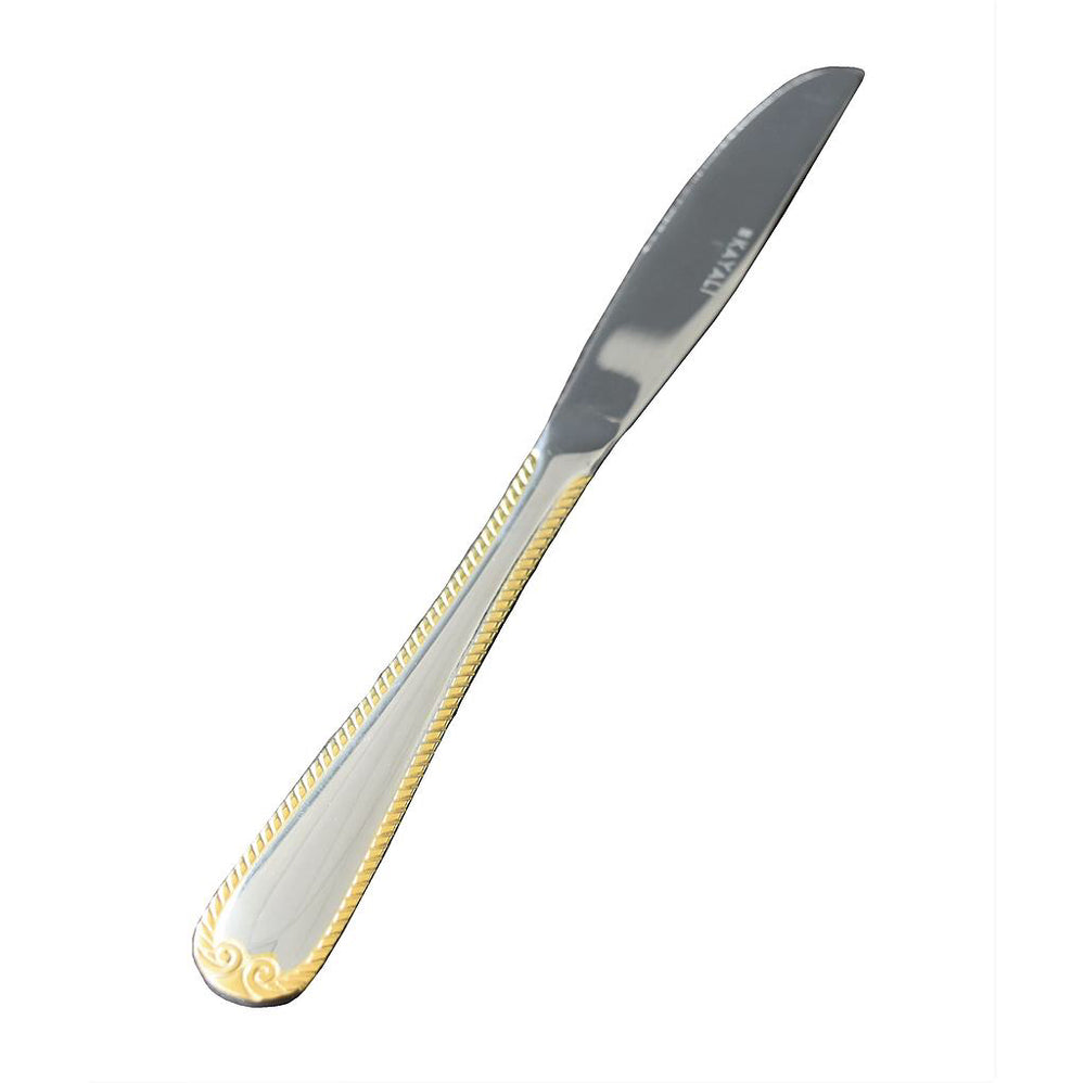 Artika - Dinner Knife, Shiny Silver with Gold Accent