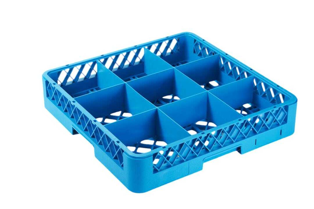 Castro - Glass Rack Base, 9 Compartments, Blue