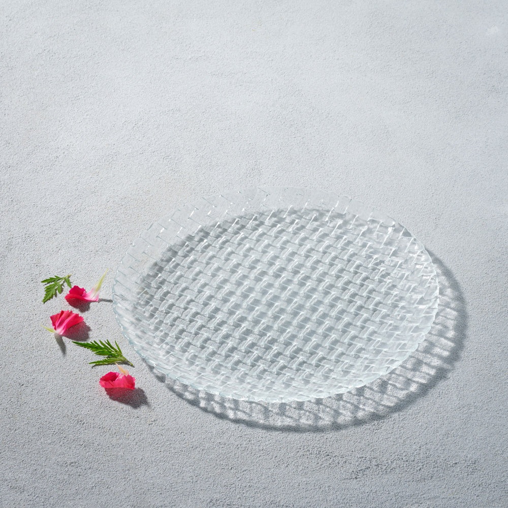 Vikko - Basketweave, Glass Dinner Plate, 11"