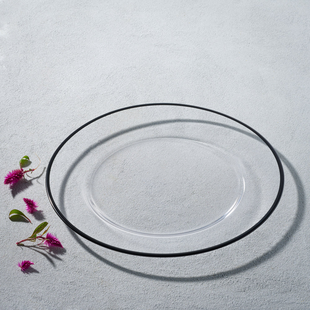 Vikko - Classic, Glass Charger with Black Rim, 13"