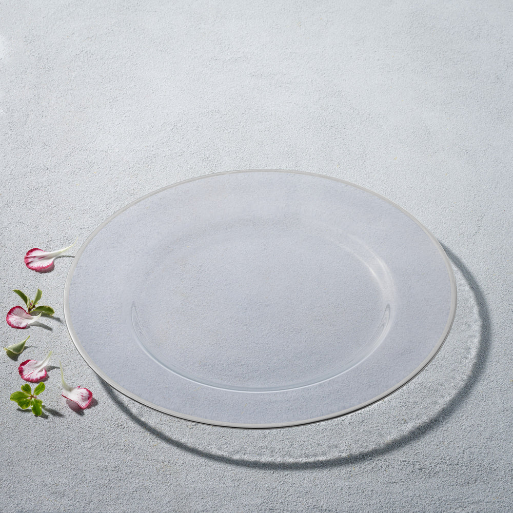 Vikko - Classic, Glass Charger, Silver Rim, 13"