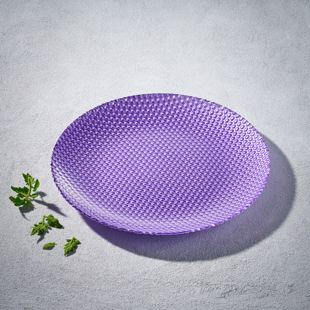 Vikko - Maple, Glass Charger, Plum, 13"