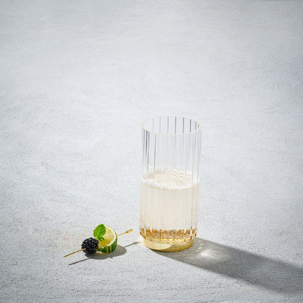 Vikko - Elegant, Highball Glass, Gold, 15.5 oz
