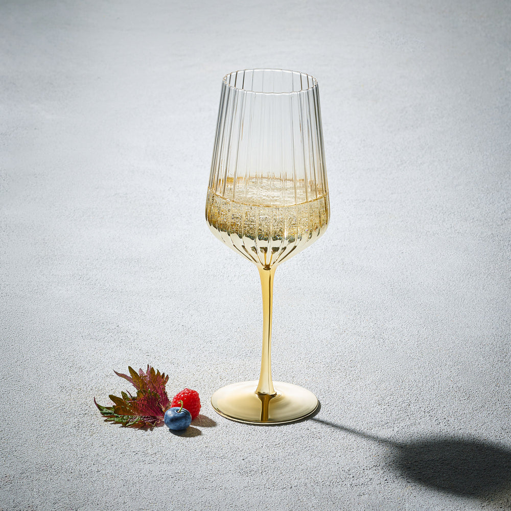 Vikko - Elegant, Wine Glass, Gold, 12.5 oz