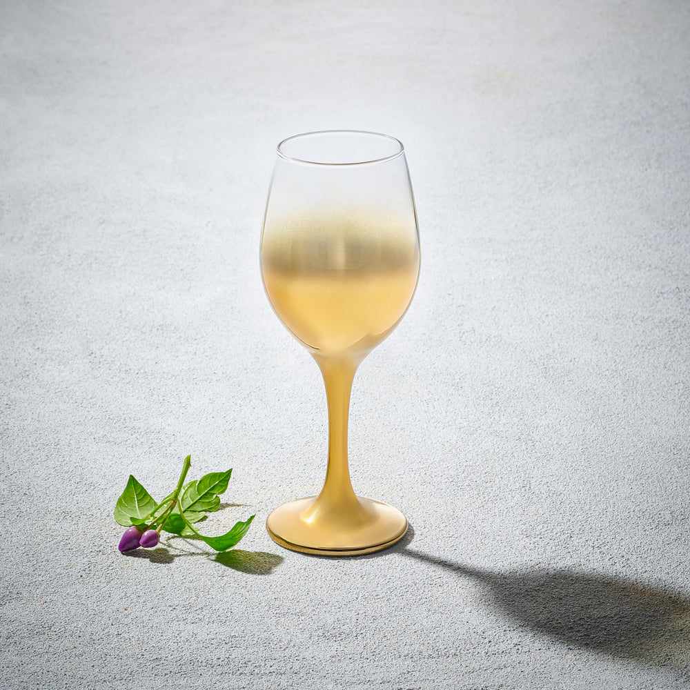 Vikko - Lawrence, Wine Glass, Gold Ombre, 11.5 oz