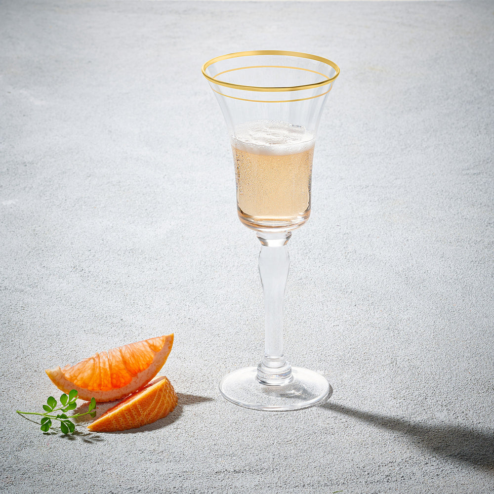 Vikko - Bella, Wine Glass, Gold Rim, 9 oz