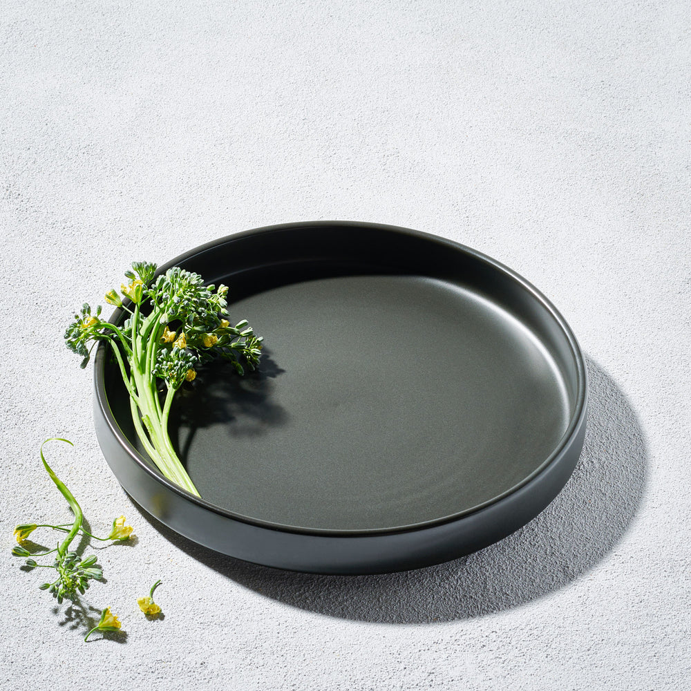 Vikko - Bolt, Round Modern Plate, Matte Black, 10"