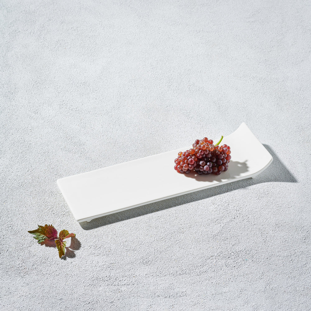 Vikko - Lightning, Rectangular Plate with Lifted Edge, White, 12" x 3.5"