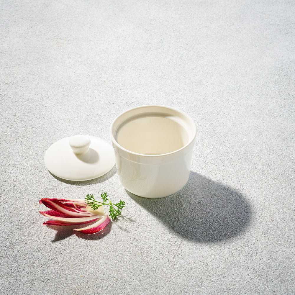 Vikko - Lightning, Modern Bowl with Lid, White, 6 oz