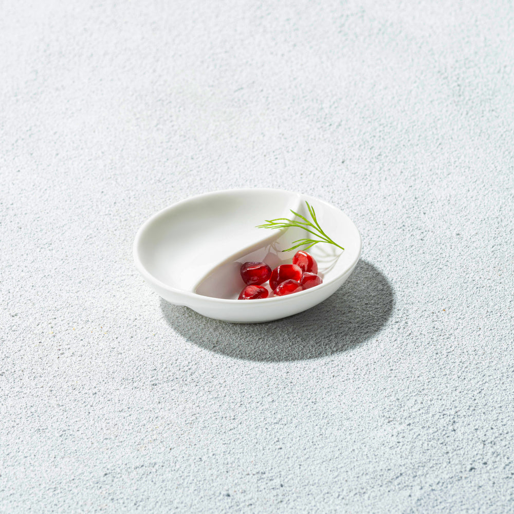 Vikko - Lightning, Mini Round Divided Dish, White, 3"