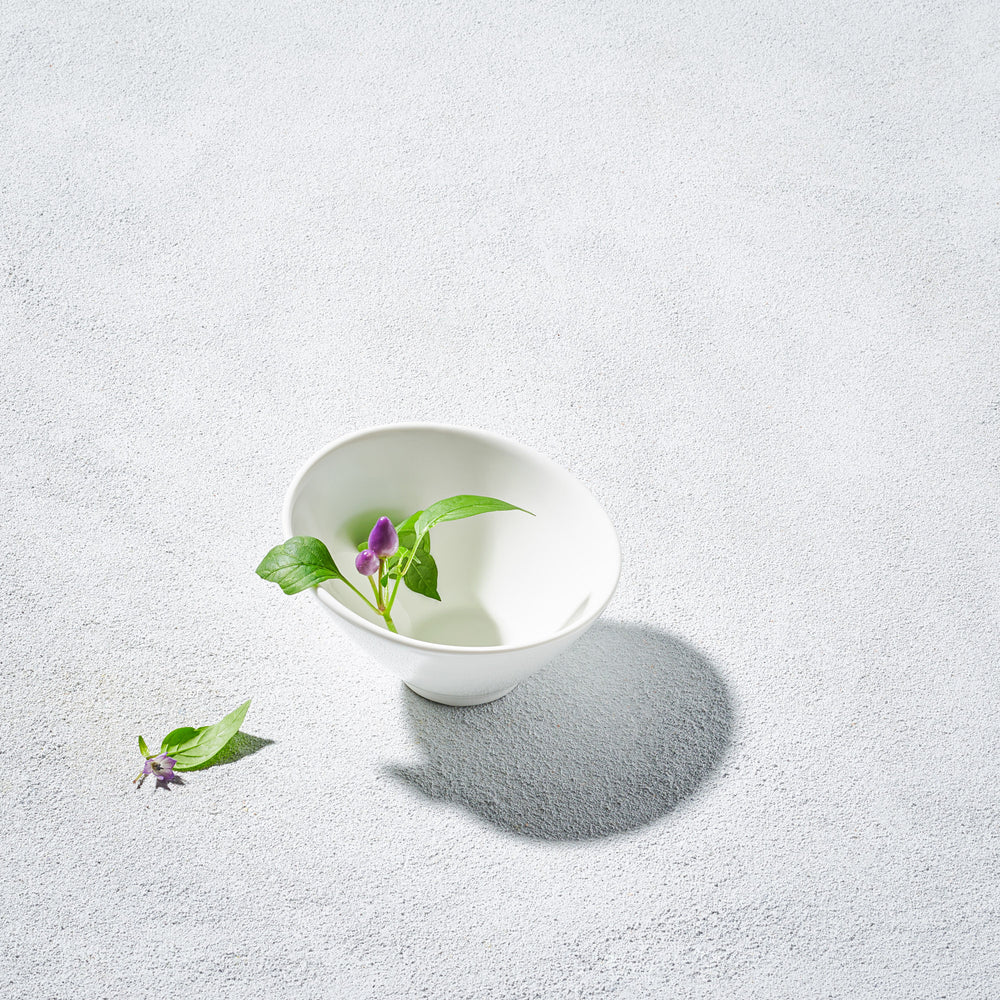 Vikko - Lightning, Slanted Bowl, White, 7 oz