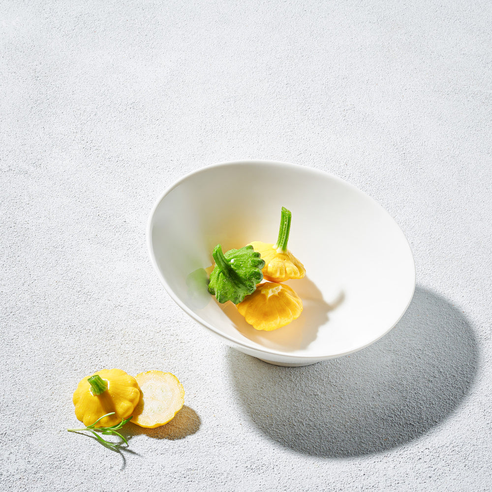 Vikko - Lightning, Slanted Bowl, White, 13.5 oz