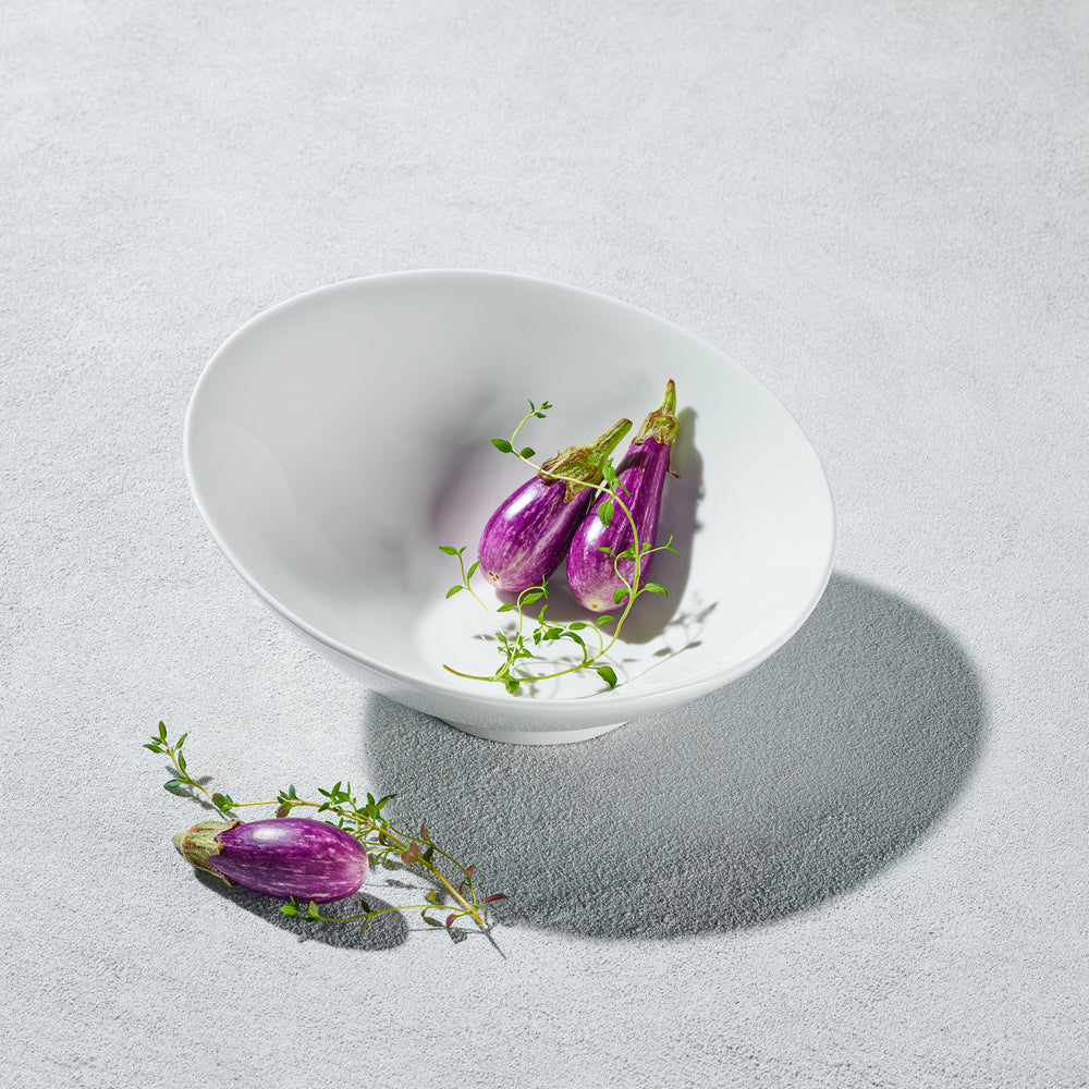 Vikko - Lightning, Slanted Bowl, White, 28 oz
