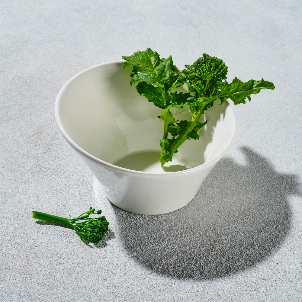 Vikko - Jersey, Slanted Bowl, White, 14 oz