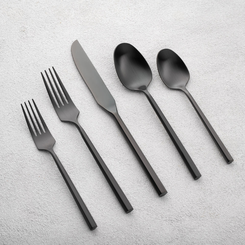 Vikko - Sutherland, Brushed Black, 18/10 SS, 20 Pc Flatware Set - Gift Box No Window