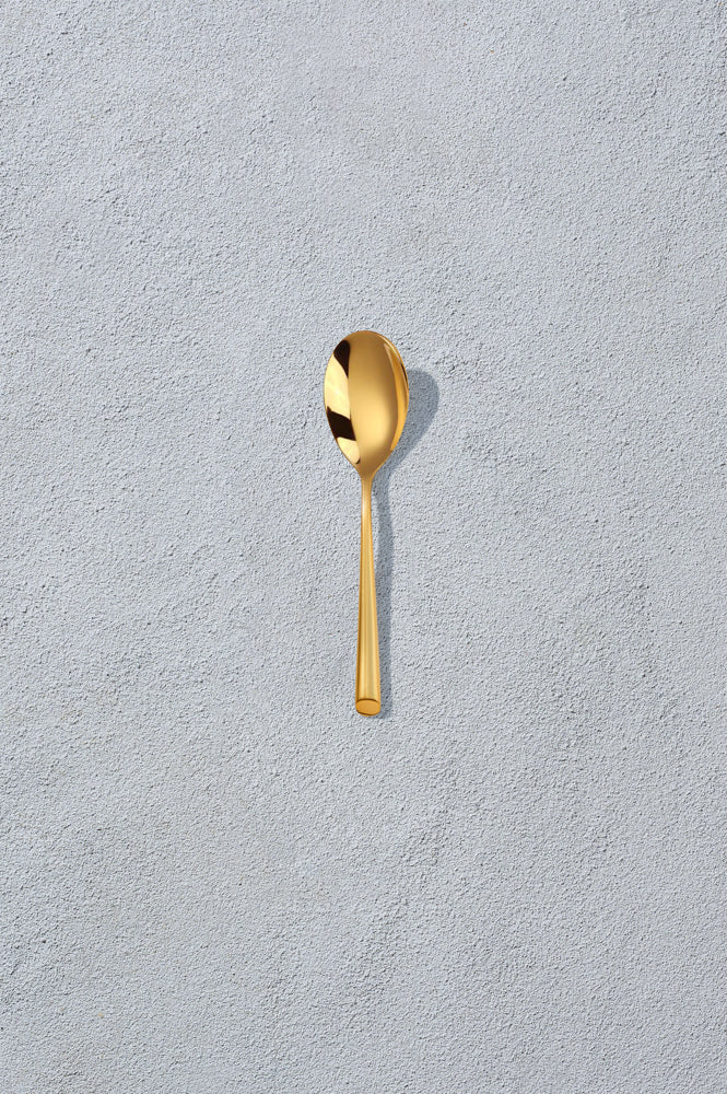 Vikko - Pearl, Shiny Gold, 18/10 SS, Round Soup Spoon