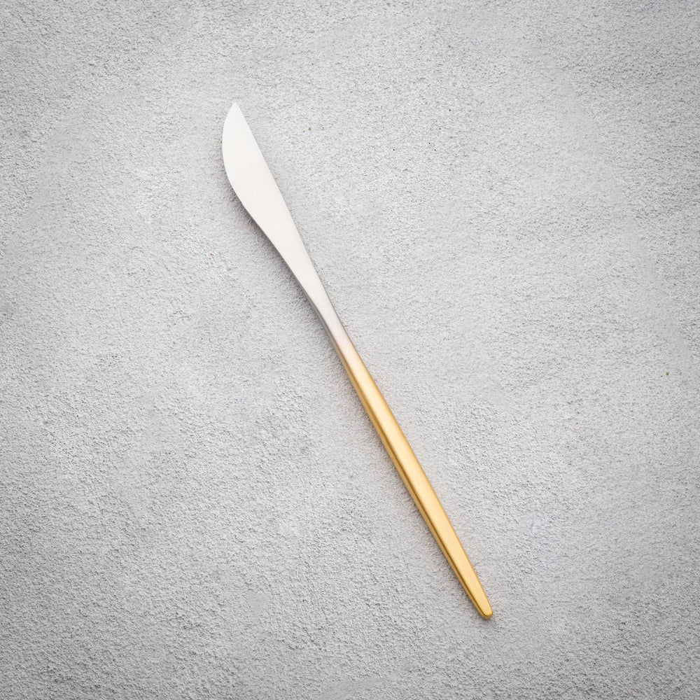 Vikko - Vera, Brushed Silver Ombre with Gold Handle, SS, Knife