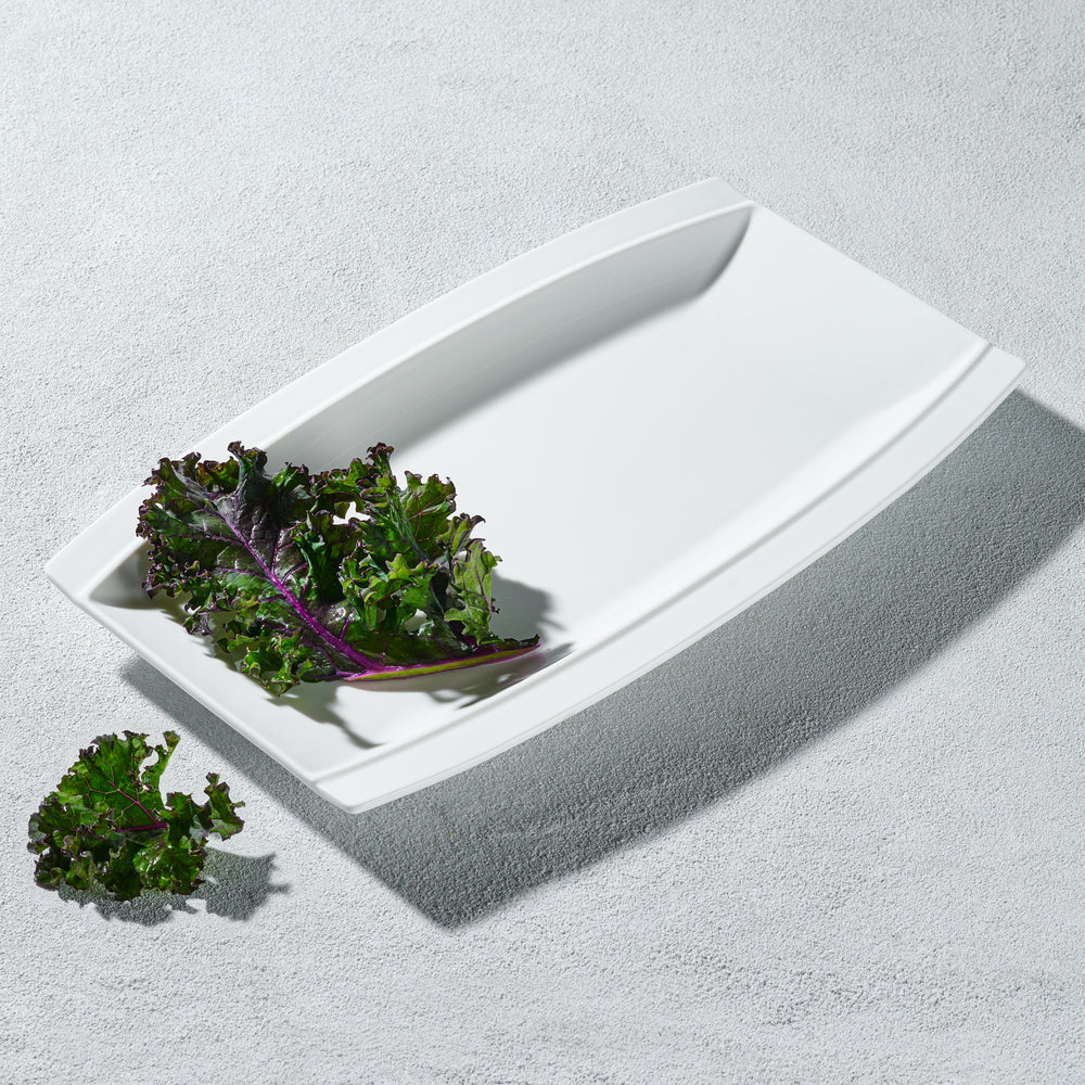 Vikko - Lightning, Large Rectangular Plate, White, 14" x 8.25"