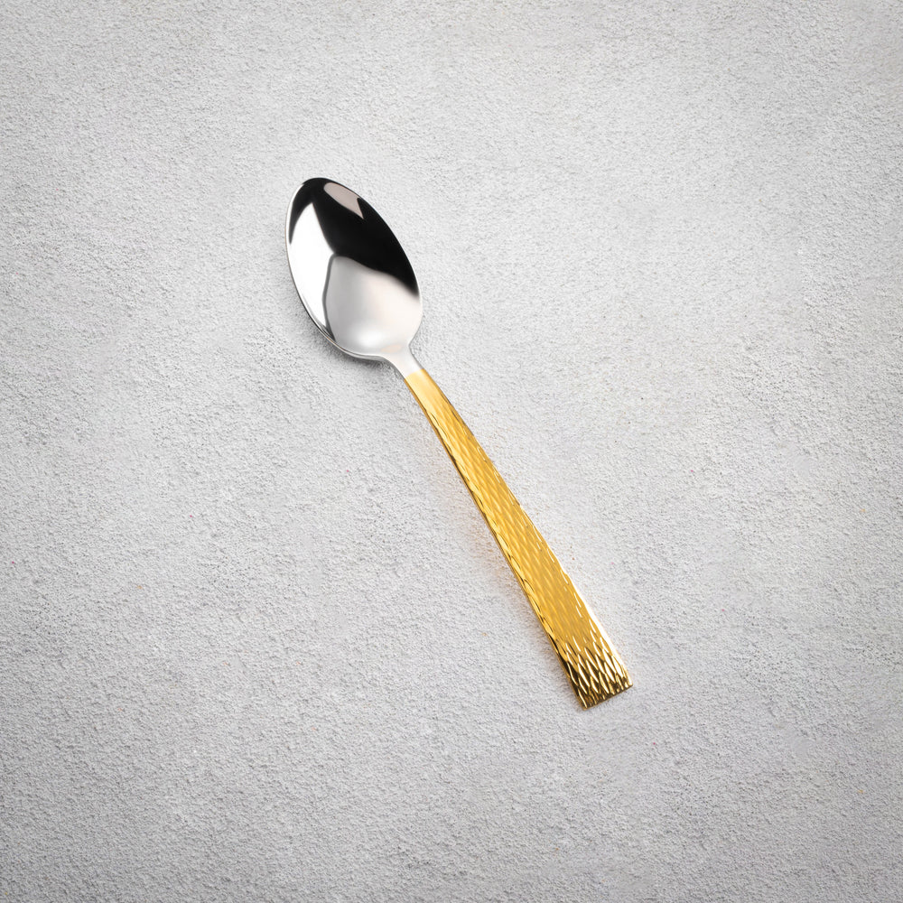 Vikko - Lava, Shiny Silver with Gold Handle, 18/10 SS, Teaspoon