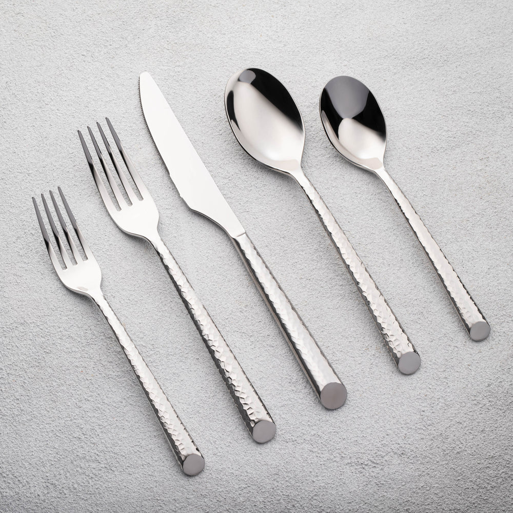 Vikko - Onyx, Shiny Silver, 18/10 SS, 20 Pc Flatware Set - Gift Box Window