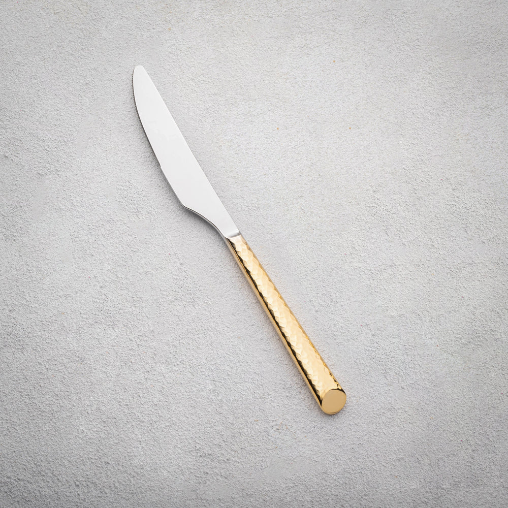 Vikko - Onyx, Shiny Silver with Gold Handle, SS, Knife