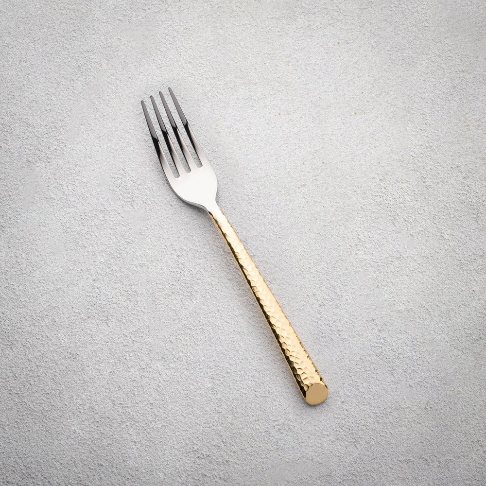 Vikko - Onyx, Shiny Silver with Gold Handle, 18/10 SS, Salad Fork